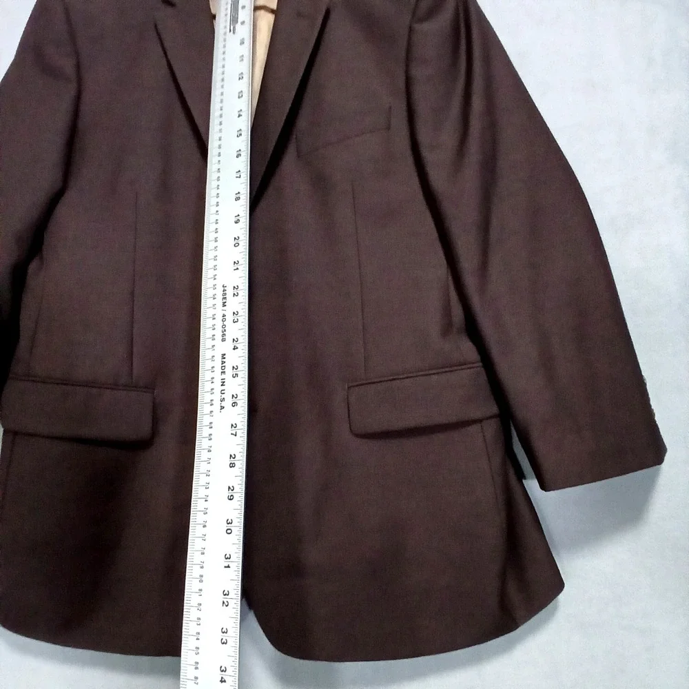 Tiglio Luxe‎ Sport Coat 48 Lana Merinos Extra Fine Super 150s Wool Brown Blazer